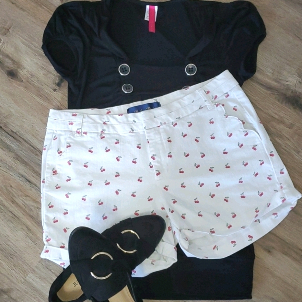 Cherry Print Shorts by Francesca's "Blue Rain"